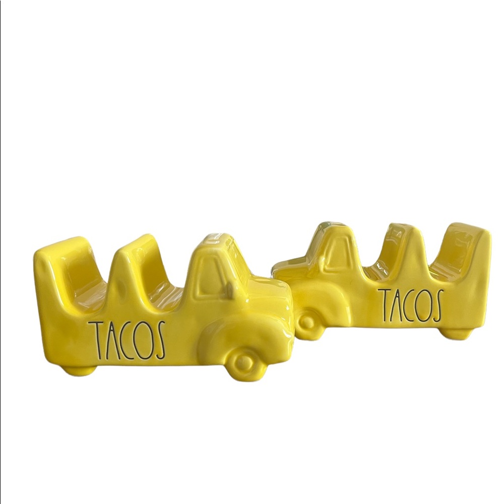 Rae Dunn Yellow Taco Truck Holder (both for sale as a lot)